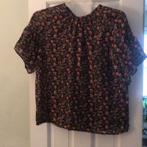 The Loft floral polyester top
